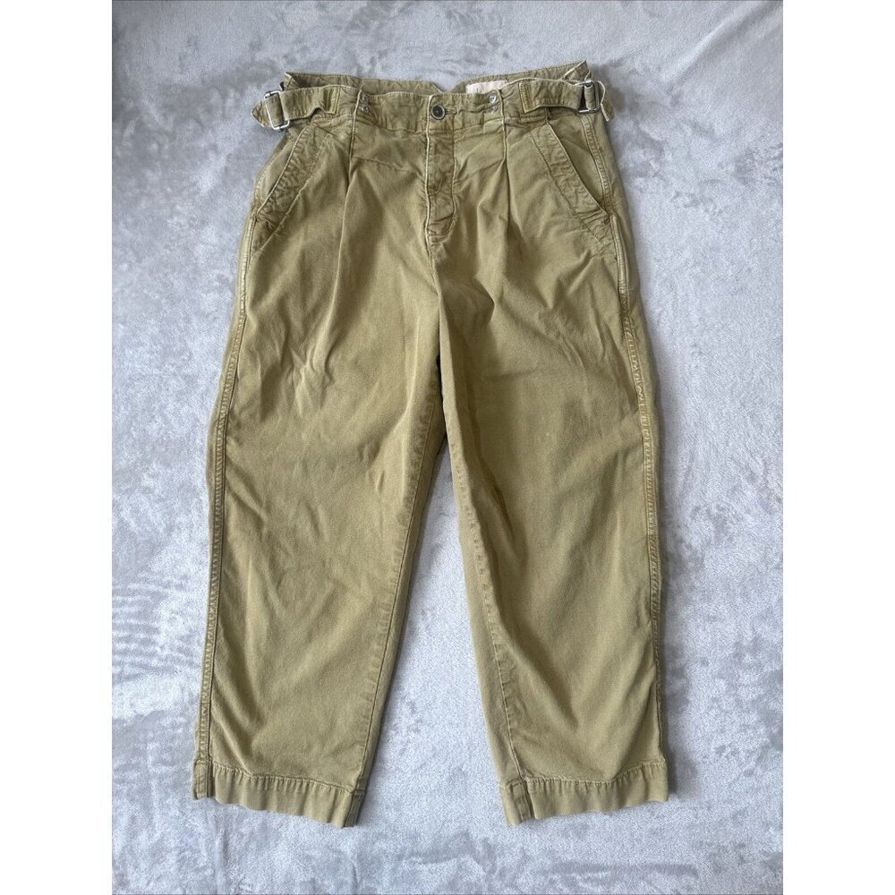 Women’s By Anthropologie Slouched Trouser Jeans Tan Button Fly Size 30